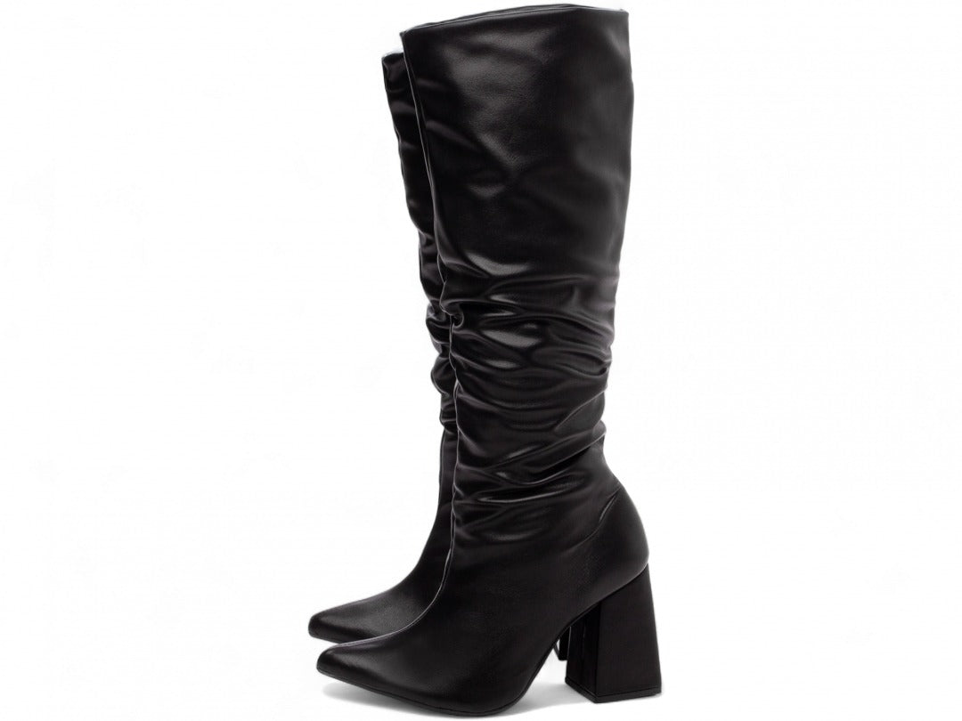 Bota Franzida Feminina Preta