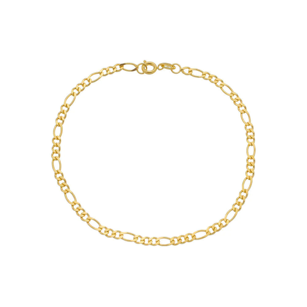 Pulseira em Ouro 24K Masculina Elo 3 por 1 - 4mm