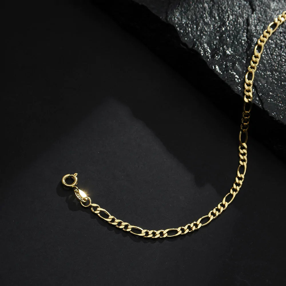 Pulseira em Ouro 24K Masculina Elo 3 por 1 - 4mm