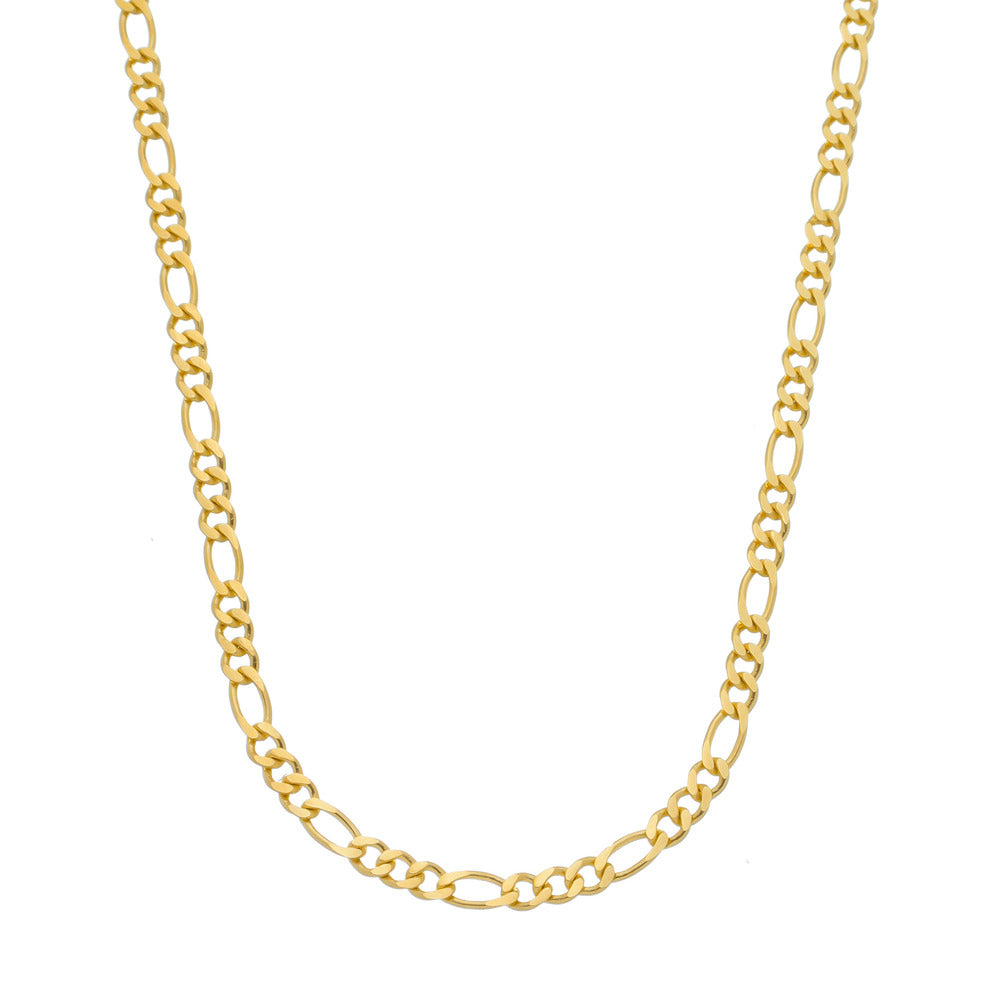 Corrente em Ouro 24K Masculina Elo 3 por 1 - 4mm