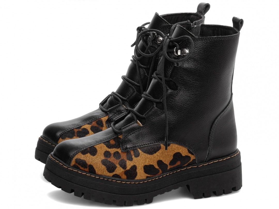 Bota Coturno Sola Tratorada Couro