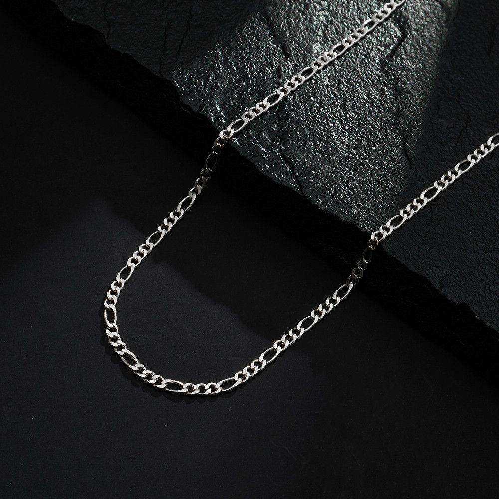 Corrente Prateada Masculina Elo 3 por 1 - 4mm