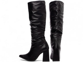Bota Franzida Feminina Preta