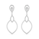 Brinco Prateado Luxo Gota de Gala