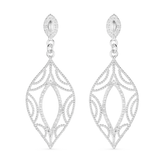 Brinco Prateado Folha de Gala