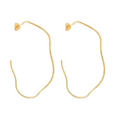 Argola Dourada Ondulada Assimétrica