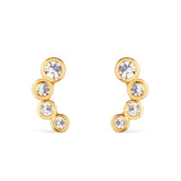 Brinco Dourado com 4 Pontos de Luz em Zircônia