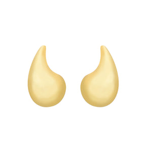 Brinco Dourado Gota Curvada Grande