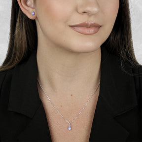 Conjunto de Gota Roxa em Zircônia Prata 925 - Galeria