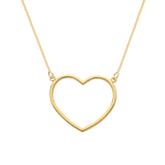 Colar Dourado de Coração Vazado Arco