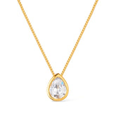 Colar Dourado de Gota em Zircônia