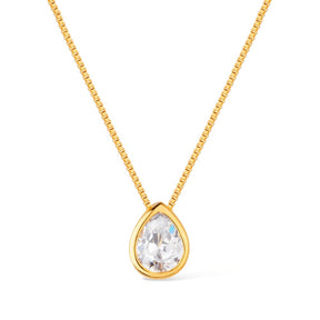 Colar Dourado de Gota em Zircônia