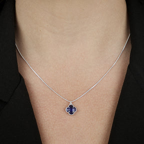 Colar Zircônia de Trevo Azul em Prata 925 - Galeria