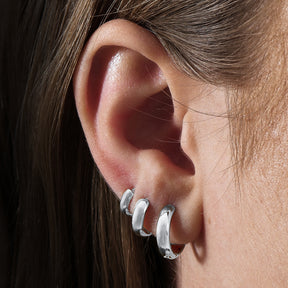 Trio de Argolas Lisas em Prata 925 - Galeria