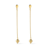 Brinco Dourado de Corrente com Bola