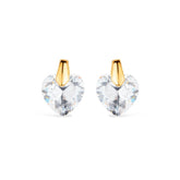 Brinco Dourado de Pedra Zircônia em formato de Coração