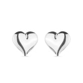 Brinco Prateado de Coração Médio