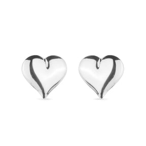 Brinco Prateado de Coração Médio