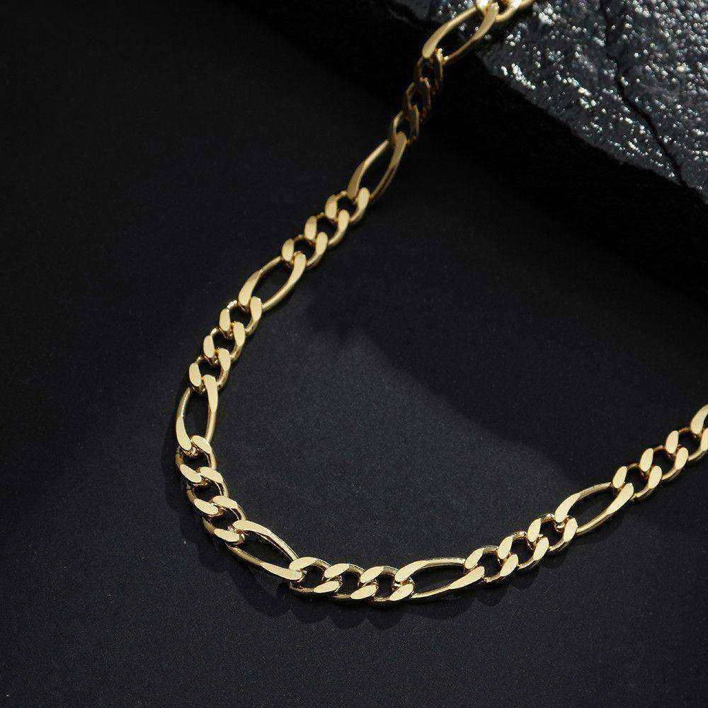 Corrente em Ouro 24K Masculina Elo 3 por 1 - 5mm