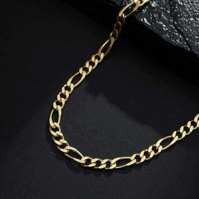 Corrente em Ouro 24K Masculina Elo 3 por 1 - 5mm