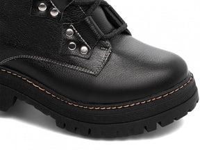 Bota Coturno Sola Tratorada Couro