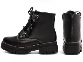 Bota Coturno Sola Tratorada Couro